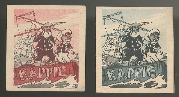 Kappie - complete set van 2 (kleur) varianten vouwstrip Kappie - 2 miniboekser - Første udgave/1957 #1.0