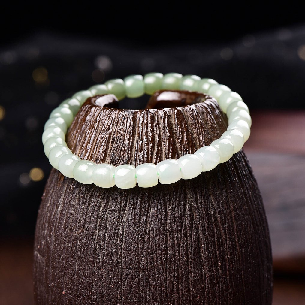 ALGT 认证 - 独家天然软玉手链 由自然和时间塑造的强烈色调- 16.08 g #4.3