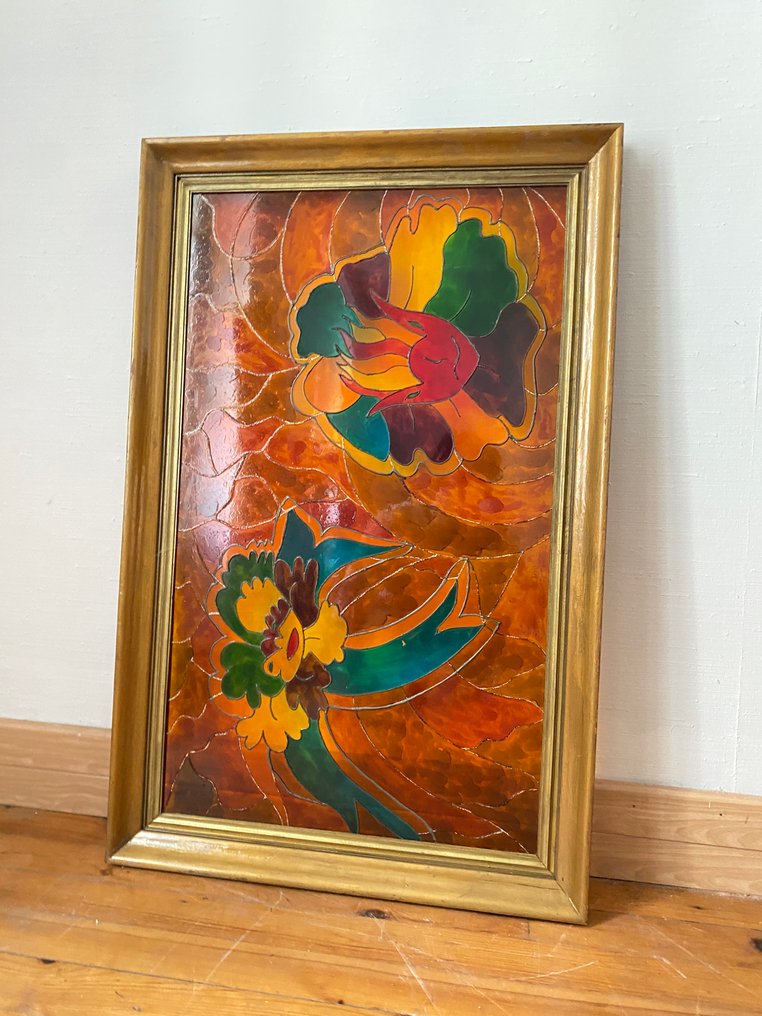  Vetrata colorata - 1950-1960 - Altezza 115 cm  #1.0