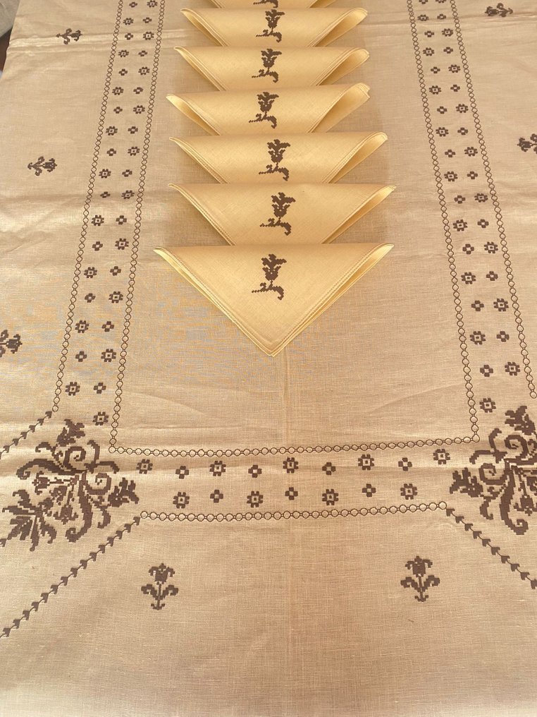 Toalha de mesa - 264 cm - 172 cm - Toalha de mesa de linho #1.0