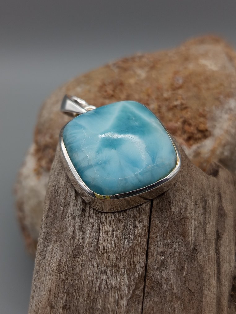 Pezzo Unico Gioiello in Argento 925 con Larimar Quality - Altezza: 35 mm - Larghezza: 24 mm- 12.1 g - Altezza: 35 mm - Larghezza: 24 mm- 12.1 g - (1) #2.1