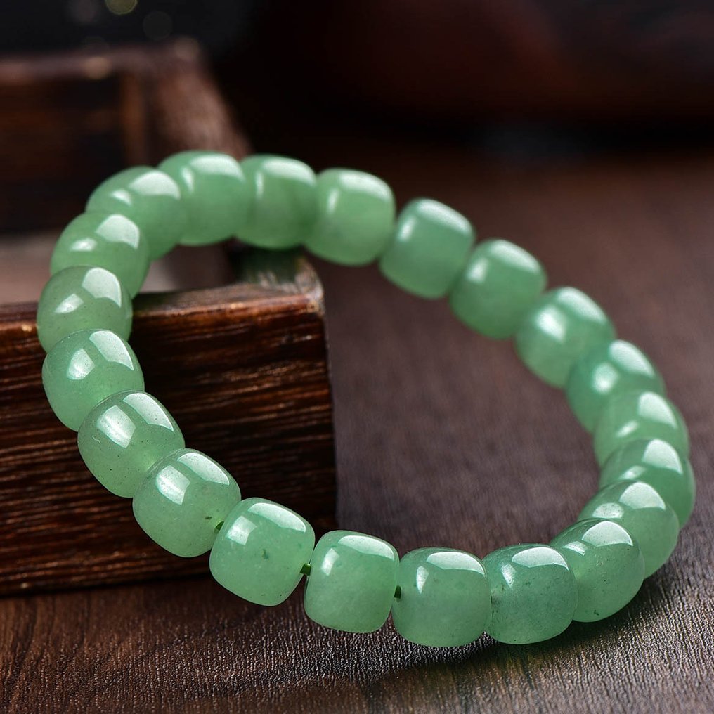 Sem reserva - Certificado ALGT - Pulseira Exclusiva de Quartzito Natural com Jade Uma cor intensa que imediatamente chama a atenção.- 31.57 g #1.0