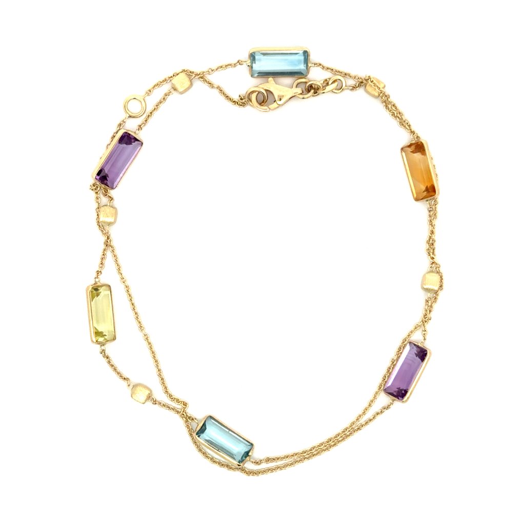 χωρίς τιμή ασφαλείας - Κολιέ - 14 καράτια Κίτρινο χρυσό -  6,00ct. tw. Ακουαμαρίνης - Αμέθυστος - Peridot, Citrine #1.0