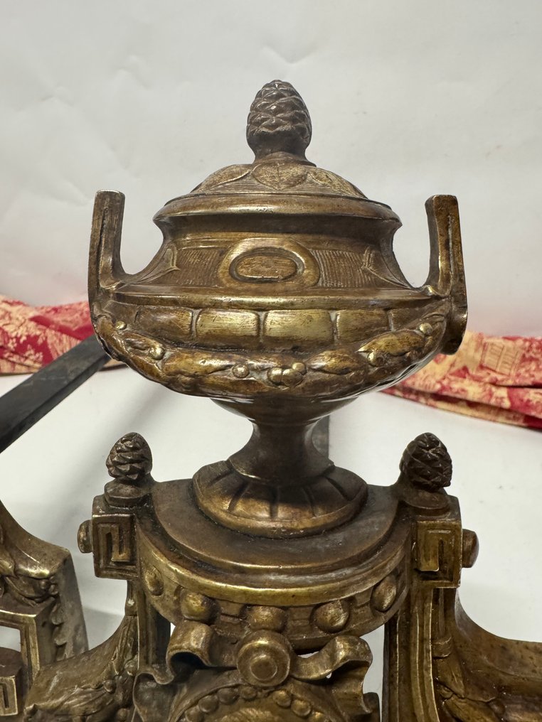 Kaminzubehör (2) - Bronze, Eisen - Louis XVI Stil Chenets #3.2