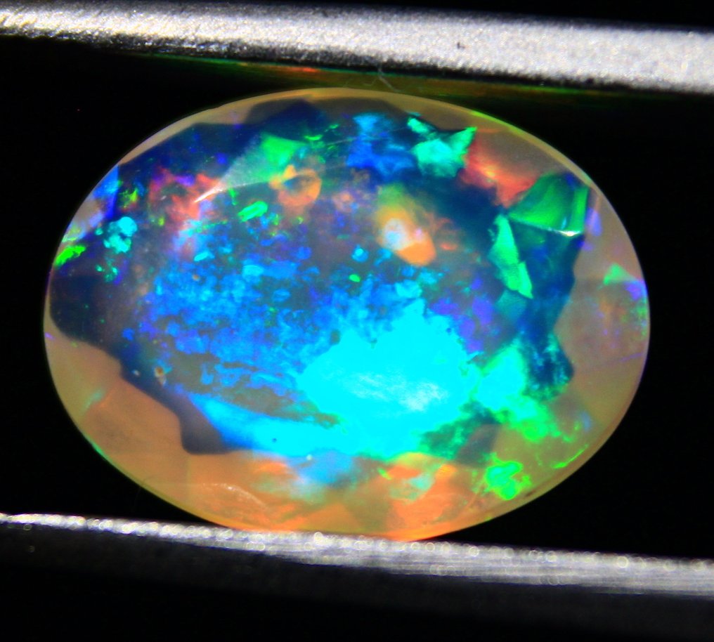 Cts 1.75 天然埃塞俄比亚欧泊 Faceted - 高度: 10.5 mm - 闊度: 8 mm- 0.35 g #1.0