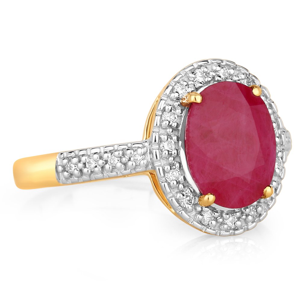 戒指 - 14 克拉 黃金 - 2.30ct. tw. 紅寶石 - 鉆石 #4.3