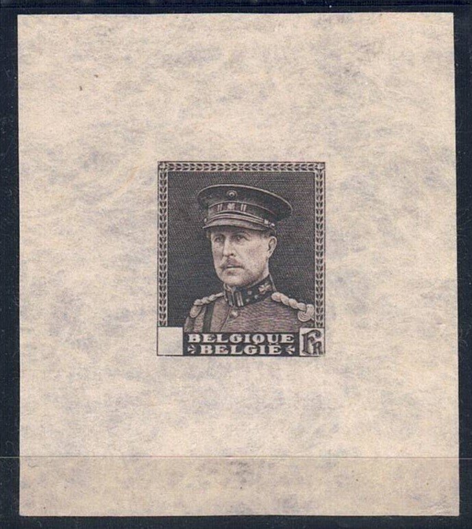 Belgium 1931 - Koning Albert I, proof without a value indication on Japanese paper. #1.0