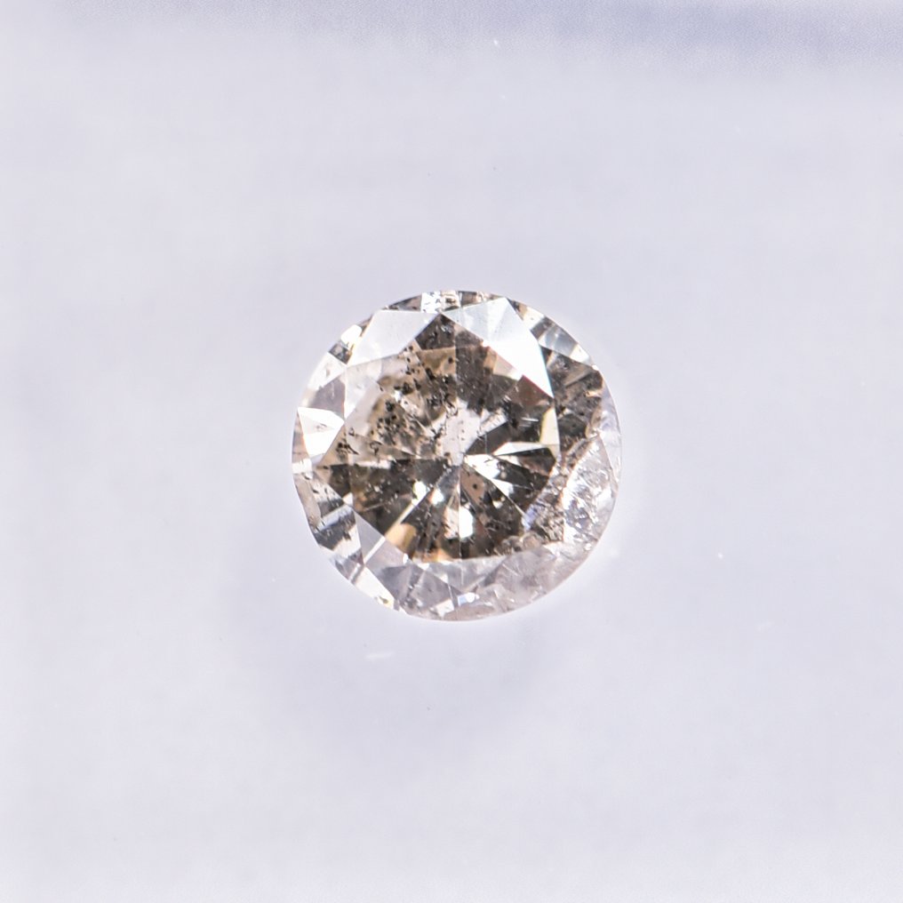 沒有保留價 - 1 pcs 鑽石 (天然彩色) - 0.41 ct - 圓形 - Fancy light 淡褐色 黃色 - I1 - 國際寶石學院(International Gemological Institute (IGI)) #2.1