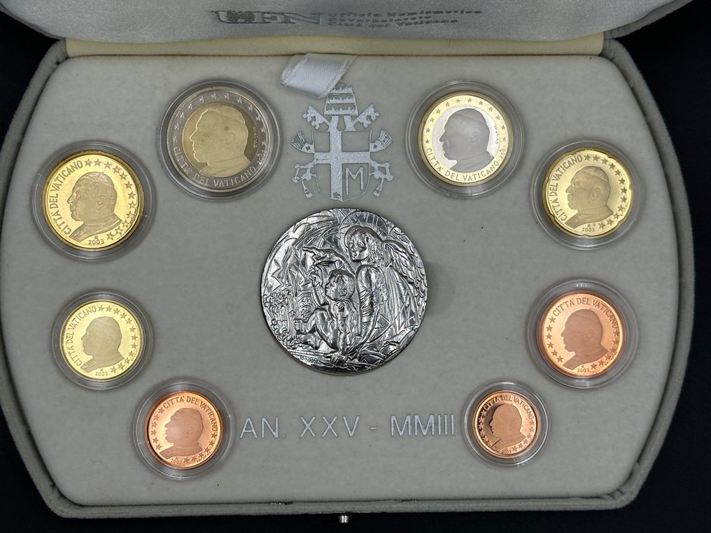 教廷. Proof Set 2003 (incl. medaglia in argento)  (没有保留价) #2.1