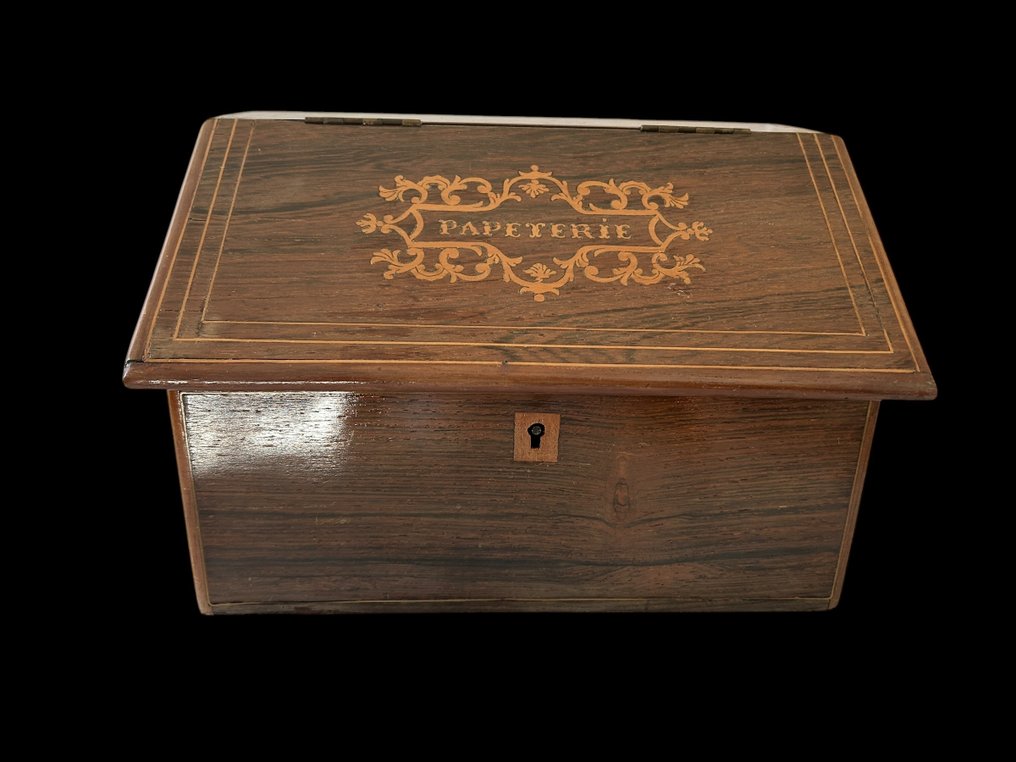 Caixa (3) - Pele, Madeira - Caixa de correio século XIX #4.3