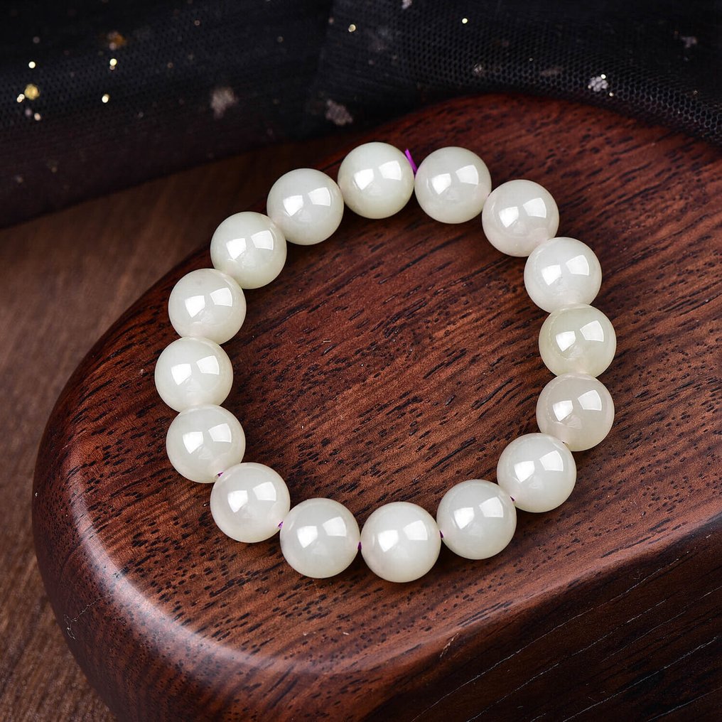 ALGT 认证 - 独家天然软玉手链 地质精确性与耐心的创造- 42.45 g #4.3