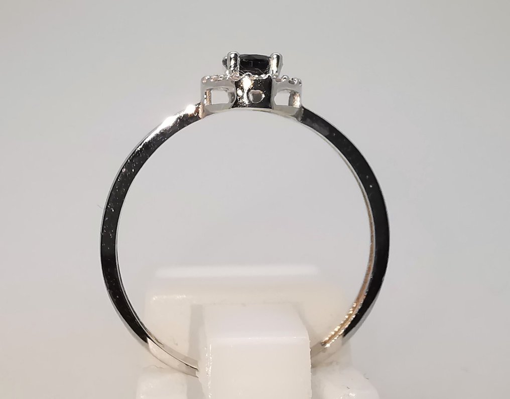 Nincs minimálár - Gyűrű - 18 kt. Fehér arany Zafír - Gyémánt #2.1