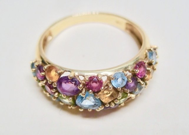 No Reserve Price - Ring - 14 kt. Yellow gold Mixed gemstones - Mixed gemstones #2.1