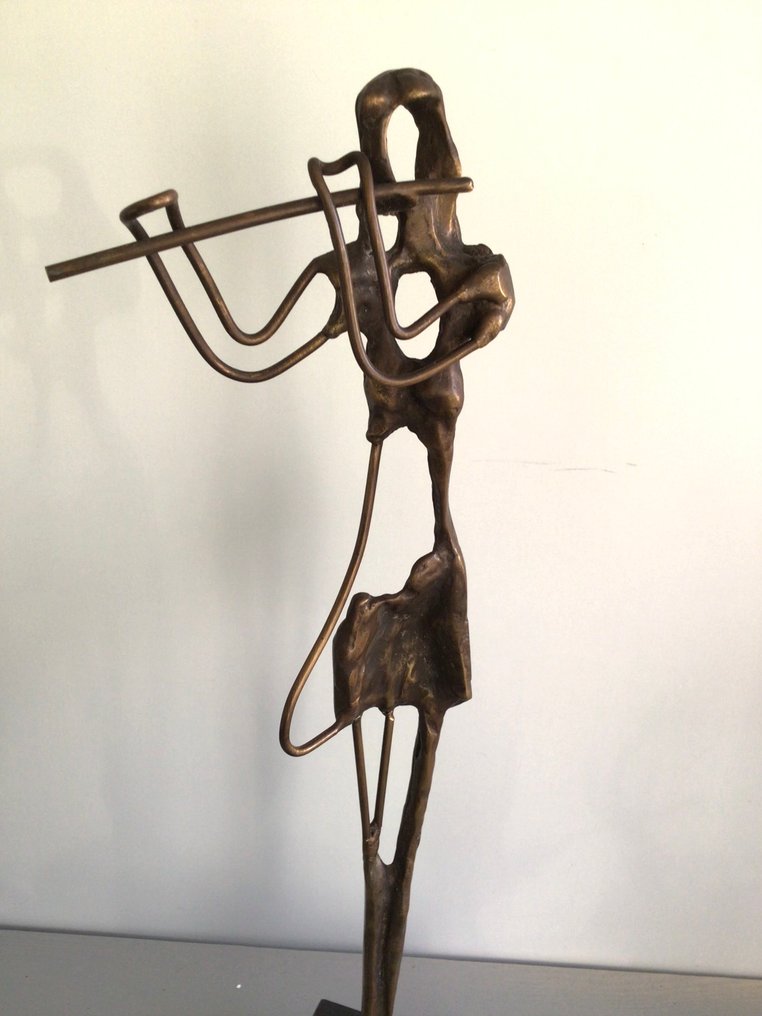 Sculptură, “ De Fluitiste “ - 35 cm - Bronz #1.0