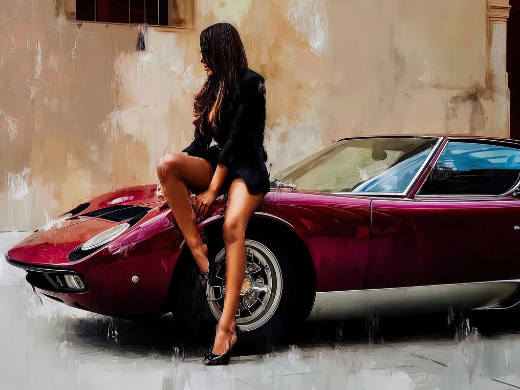 Canvas Fit - Alberto Ricardo - Lamborghini Miura - “Elegancia Roja y Poder #1.0