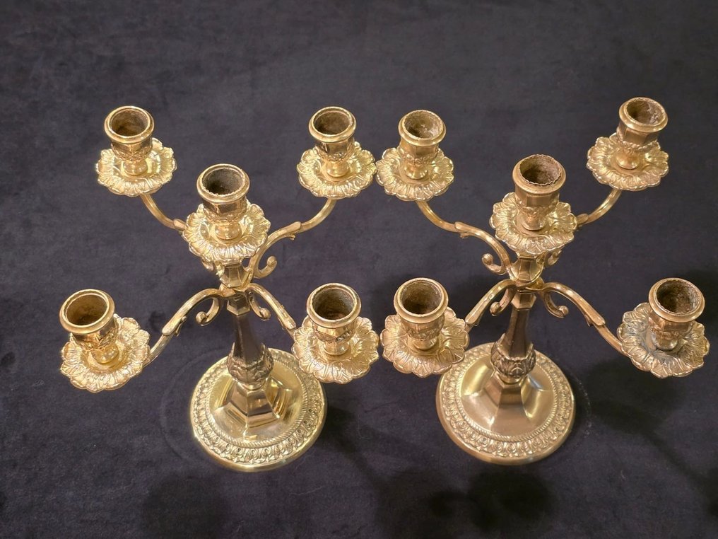 Candelabrum (2) - Aranyozott sárgaréz - Aranyozott bronz gyertyatartók #2.1