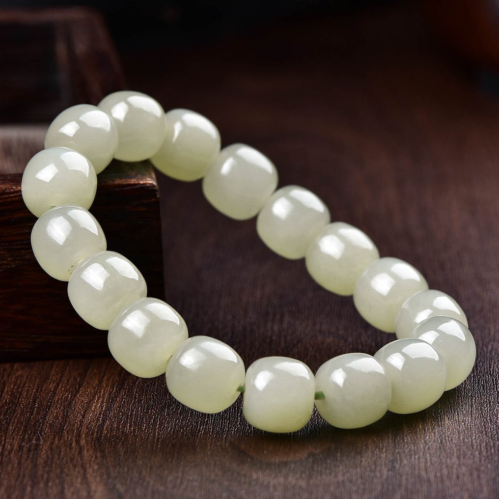 ALGT 认证 - 独家天然软玉手链 地质精确性与耐心的创造- 44.87 g #4.3