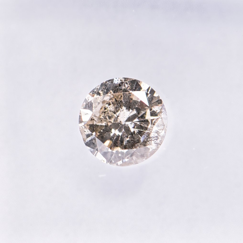 沒有保留價 - 1 pcs 鑽石 (天然彩色) - 0.41 ct - 圓形 - Fancy light 淡褐色 黃色 - I1 - 國際寶石學院(International Gemological Institute (IGI)) #1.0
