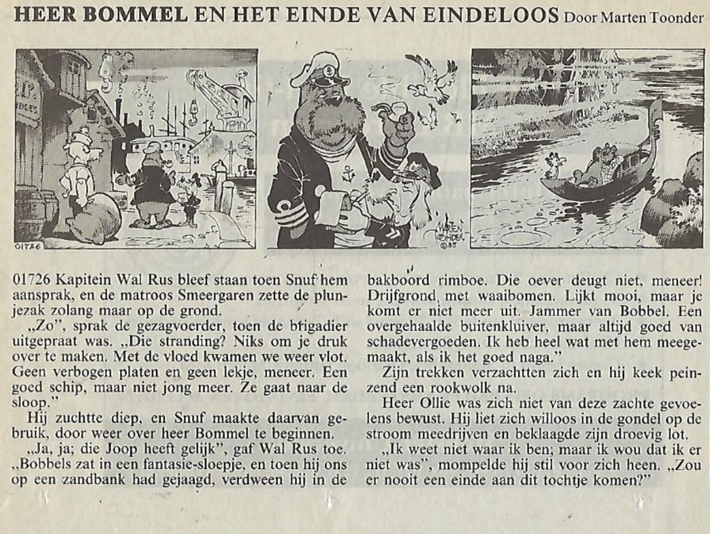 Toonder, Marten - 1 Original preliminary drawing - Bommel en Tom Poes - Heer Bommel luierend (1986) #3.2