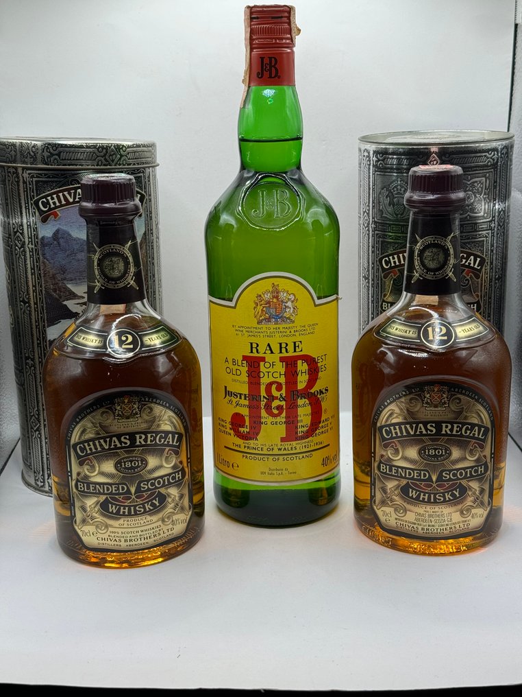 Chivas Regal 12yo & J&B Rare - 1 Litre, 70cl - 3 bottiglie #1.0
