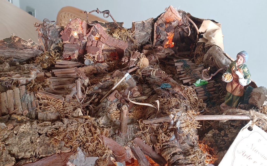 耶稣诞生图 - 木, 树脂, 石头, 锡, Terracotta - 意大利手工圣诞马槽 #2.1