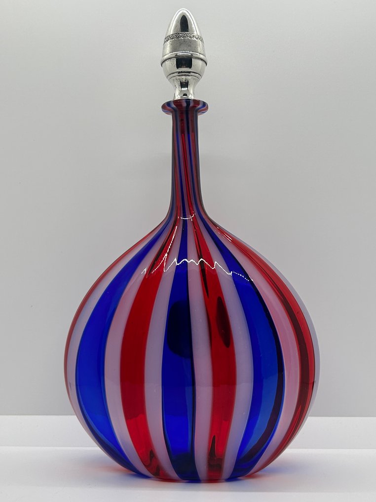 Murano - Manifattura italiana - Flaska - rörbearbetning - Murano-glas, .925 silver - Palmette stile Impero #2.1