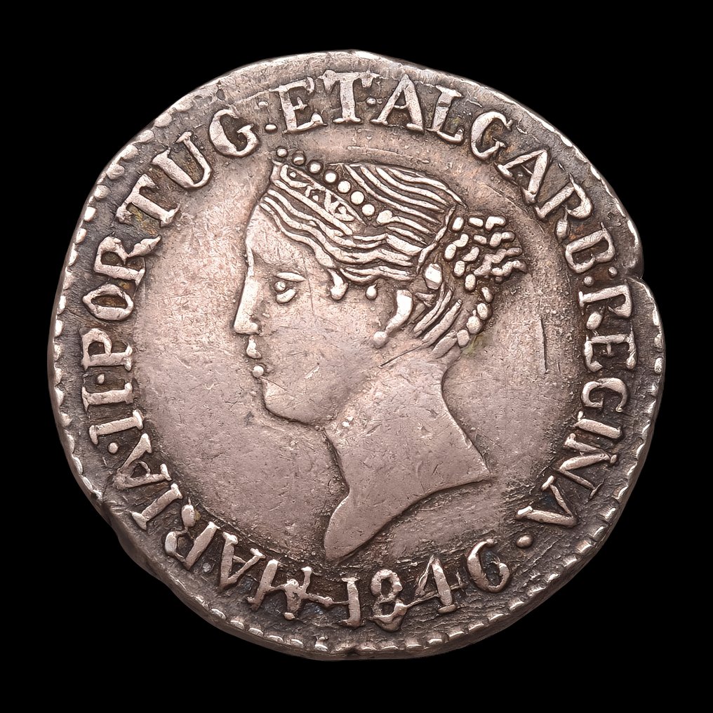 India portoghese. D. Maria II (1834-1853). Pardau (300 Réis) 1846 - Goa - Escassa #1.0