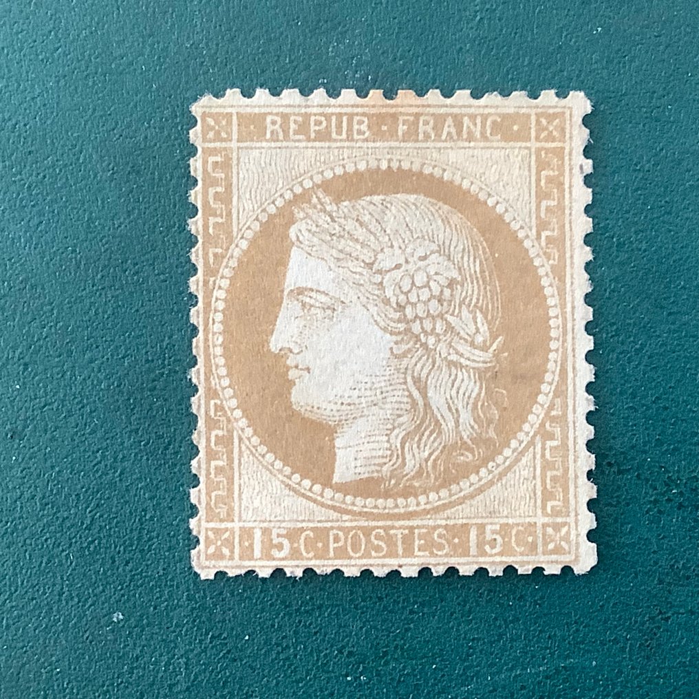 法國 1873 - 15 美分。Ceres Dentelez - Yvert 55 #1.0