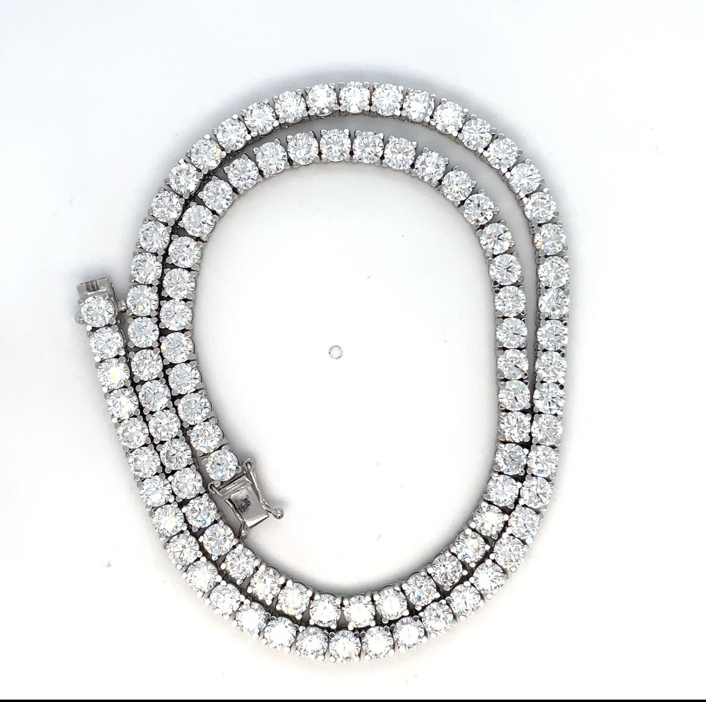 Κολιέ - 14 καράτια Λευκός χρυσός -  28.90ct. tw. Διαμάντι (Εργαστηριακής καλλιέργειας) - διαμάντια 28,90 καρατίων #3.2