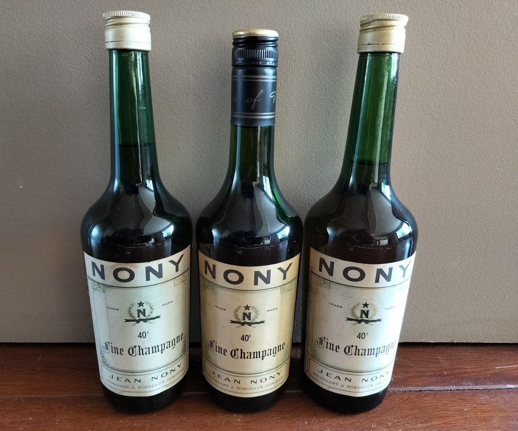 Jean Nony - Fine Champagne Cognac - b. 1970s, 1960s - 0.7 L - 3 bottles #1.0