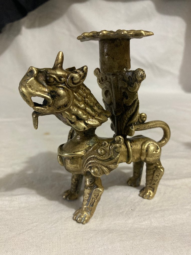 小烛烛台 令人难以置信的龙洞老鼠或有翼的奇美拉一对 (2) - 黄铜色 #2.1