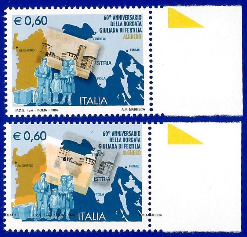 Ιταλική Δημοκρατία 2007/2007 - Borgata fertilia μαύρο χρώμα μετατοπισμένο δεξιά. #1.0