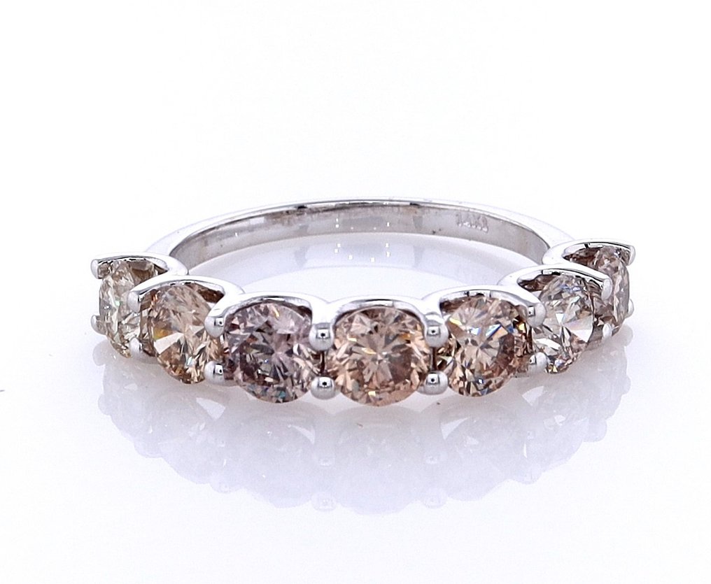 χωρίς τιμή ασφαλείας - Δαχτυλίδι - 14 καράτια Λευκός χρυσός -  2.27ct. tw. Διαμάντι (Φυσικού χρώματος) #1.0