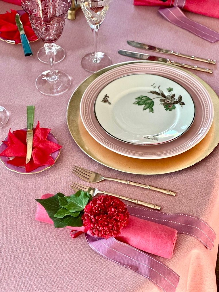 Mantel Rosa Francês para mesas amplas. 270 x 180 cm. Linho e Algodão Natural - Toalha de mesa  - 270 cm - 180 cm #3.2