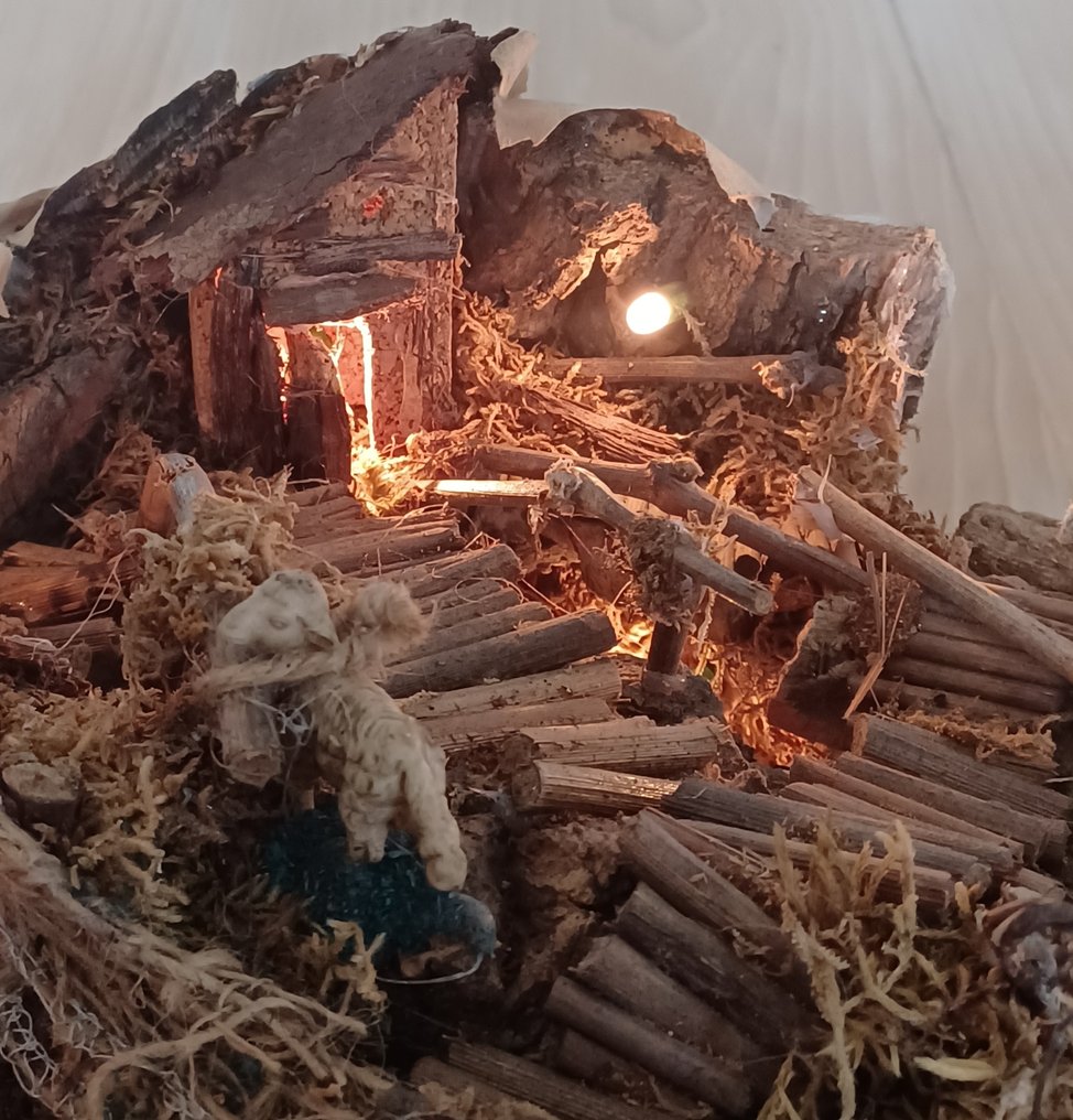 耶稣诞生图 - 木, 树脂, 石头, 锡, Terracotta - 意大利手工圣诞马槽 #3.2