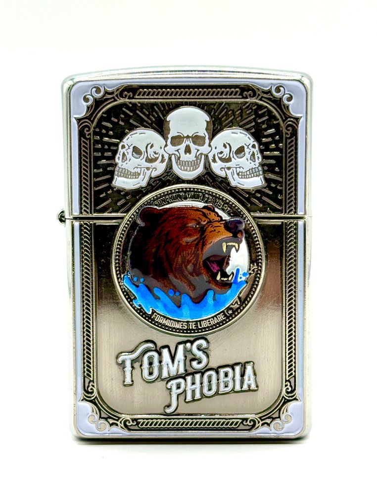 Zippo - Tom's Phobia vol. 3 original Zippo solid copper limited - Ingen mindstepris - Lighter - Messing, Træ, Emalje, Forgyldt #2.1