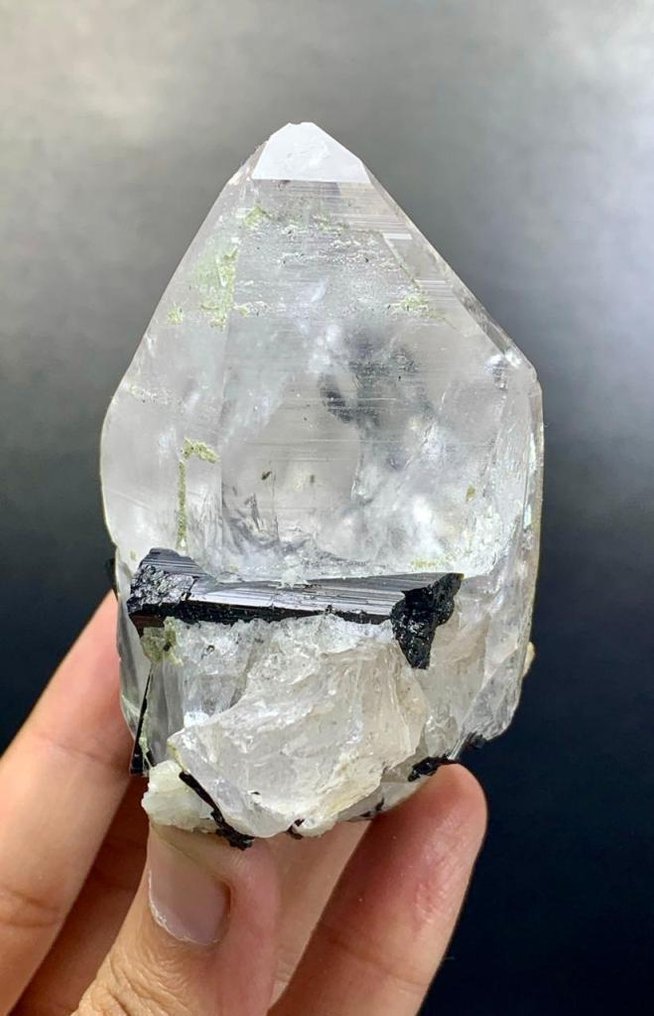 Natural Tourmaline Crystals Bunch with Quartz on Matrix Mineral Collection - Height: 75 mm - Width: 64 mm- 202 g - (1) #2.1