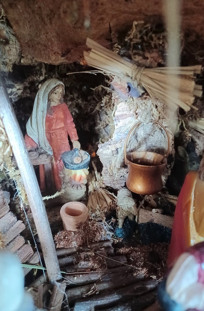 耶稣诞生图 - 木, 树脂, 石头, 锡, Terracotta - 意大利手工圣诞马槽 #4.3