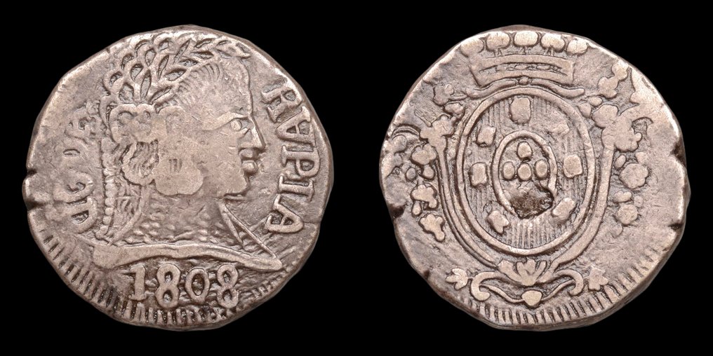 葡属印度. D. João Príncipe Regente (1799-1816). Rupia (600 Réis) 1808 - Ɑ GOA - Escassa #2.1