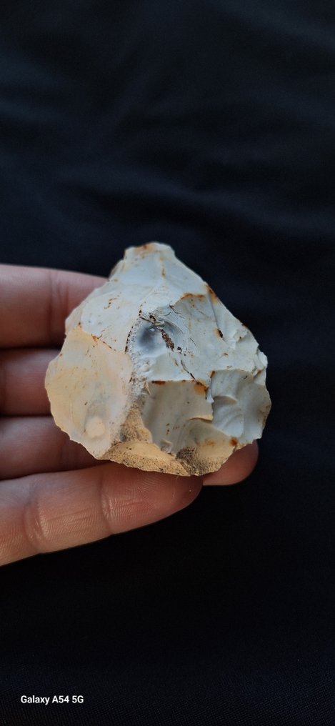 舊石器時代 燧石 双面刀 法国 巴黎 Mousterien 收藏 私人考古 - 69 mm  (沒有保留價) #3.2