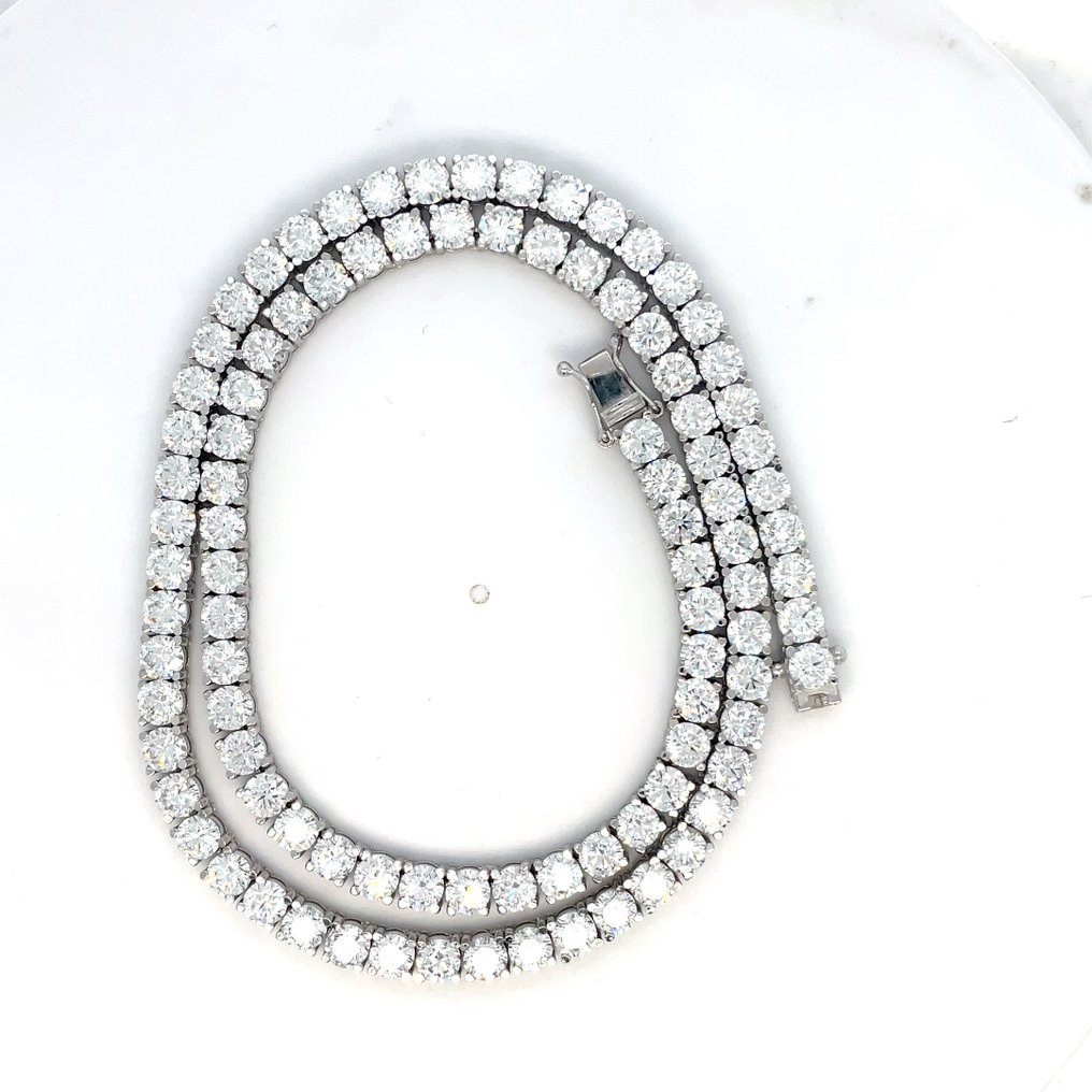 Κολιέ - 14 καράτια Λευκός χρυσός -  28.90ct. tw. Διαμάντι (Εργαστηριακής καλλιέργειας) - διαμάντια 28,90 καρατίων #1.0