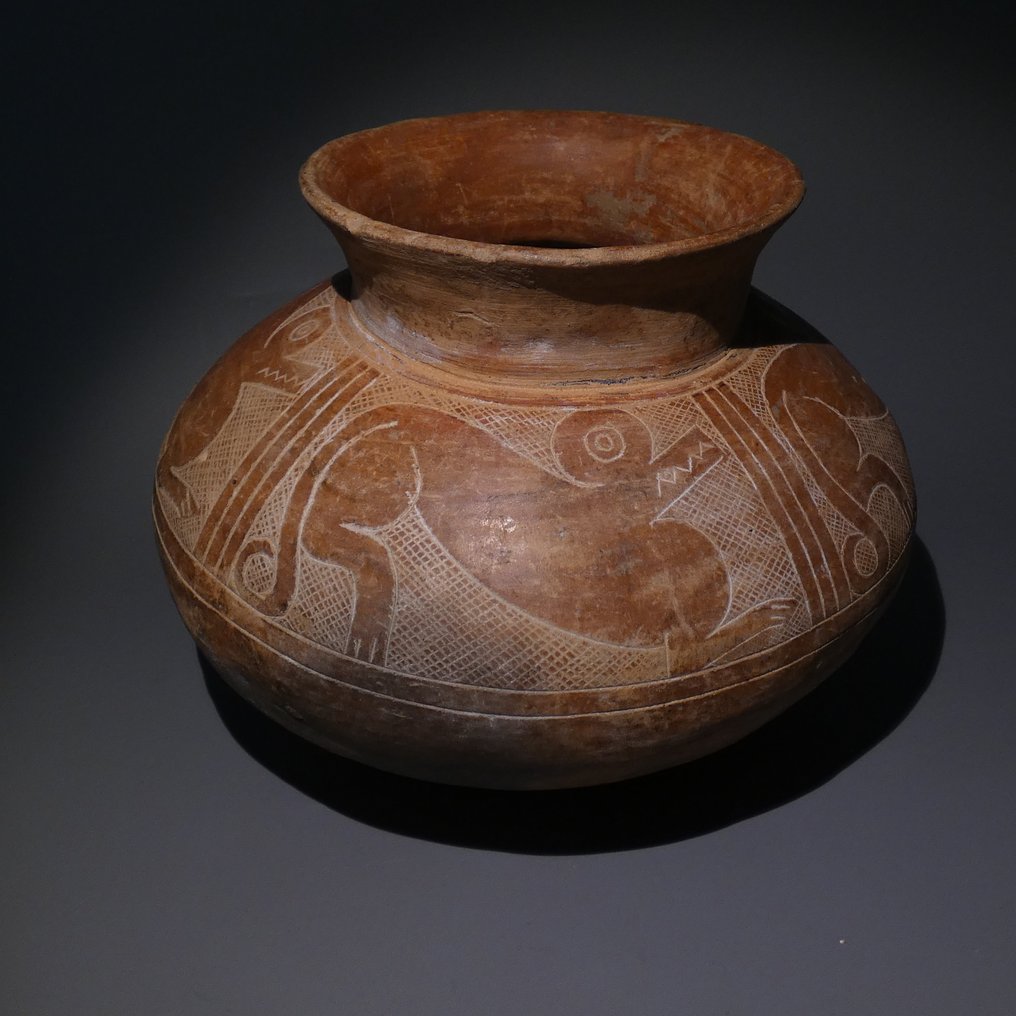 Νάσκα - Ουάρι, Περού Terracotta, Αγγειοπλαστική Διακοσμημένο βάζο. Διάμετρος 20 εκ. περίπου 200 - 600 μ.Χ. #2.1