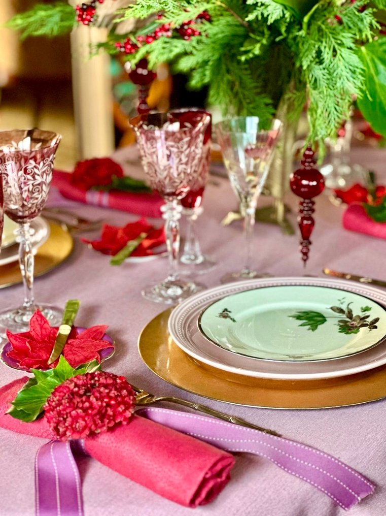 Mantel Rosa Francês para mesas amplas. 270 x 180 cm. Linho e Algodão Natural - Toalha de mesa  - 270 cm - 180 cm #1.0