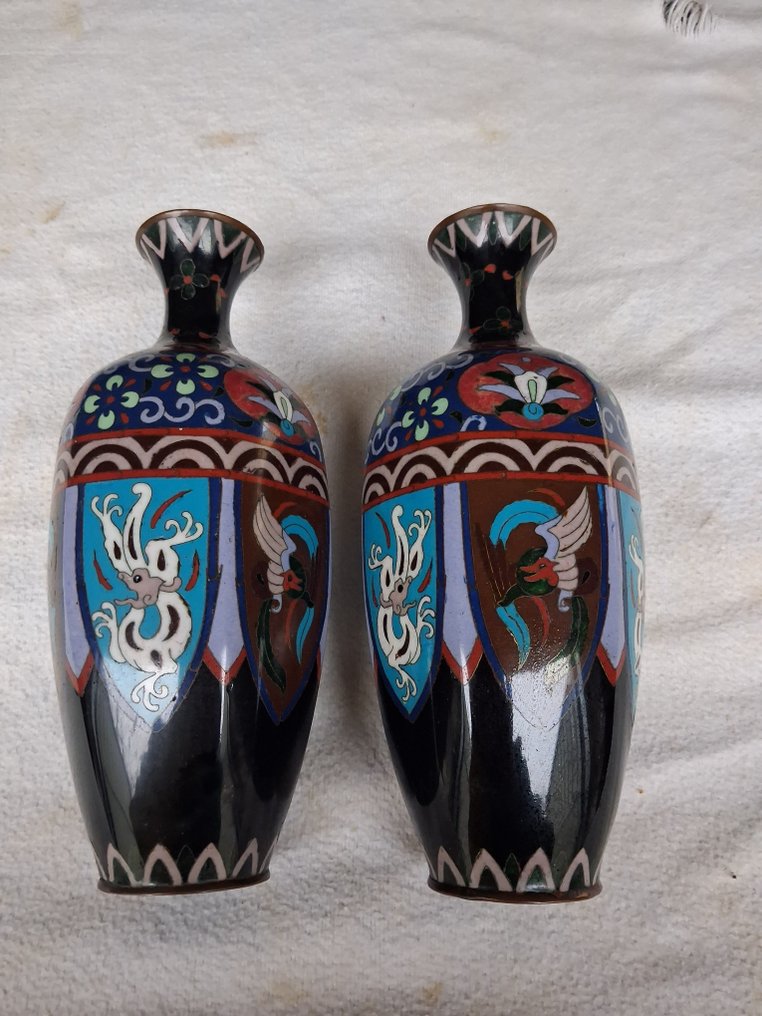 花瓶 - 瑪瑙 - 日本 - 明治時期（1868-1912） - 凤凰，烟  (沒有保留價) #1.0