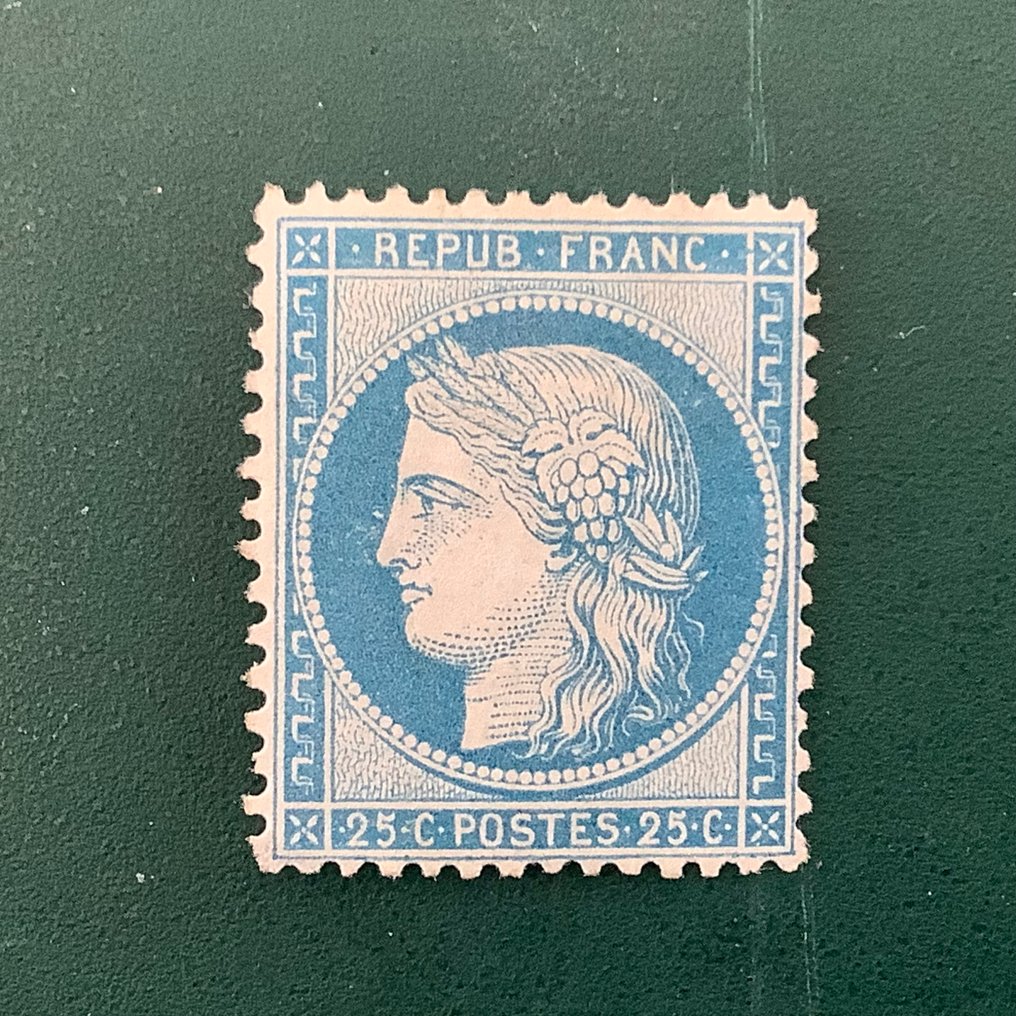 Francia 1873 - 25 cent Ceres Dentelez tipo II con centraggio eccellente - Yvert60B #1.0