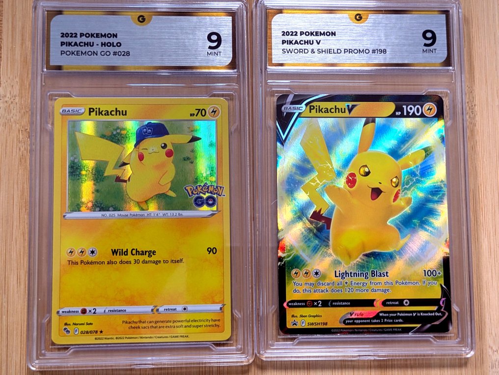 Pokémon - 2 Graded card - Pikachu 222 - Illustration Holo卡, 完整艺术, 促销卡 - GG 9 - Sword & Shield - Pokémon GO #2.1