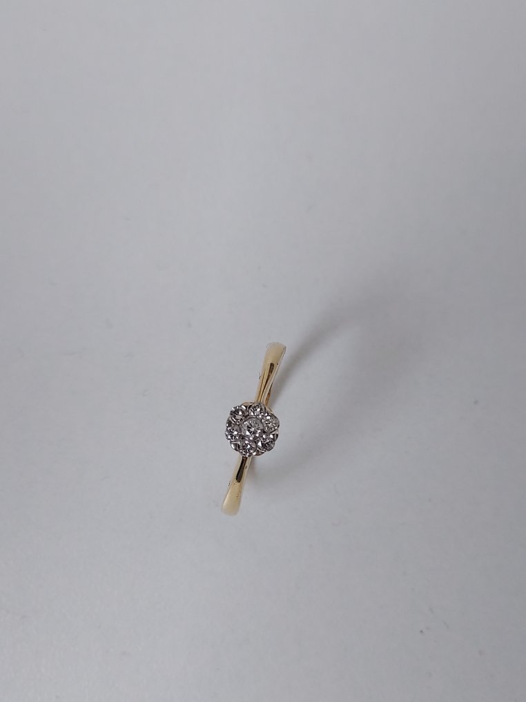 订婚戒指 - 18K包金 黄金 - 0.19ct. tw. 钻石 (天然) - Daisy / Marguerite戒指 #2.1