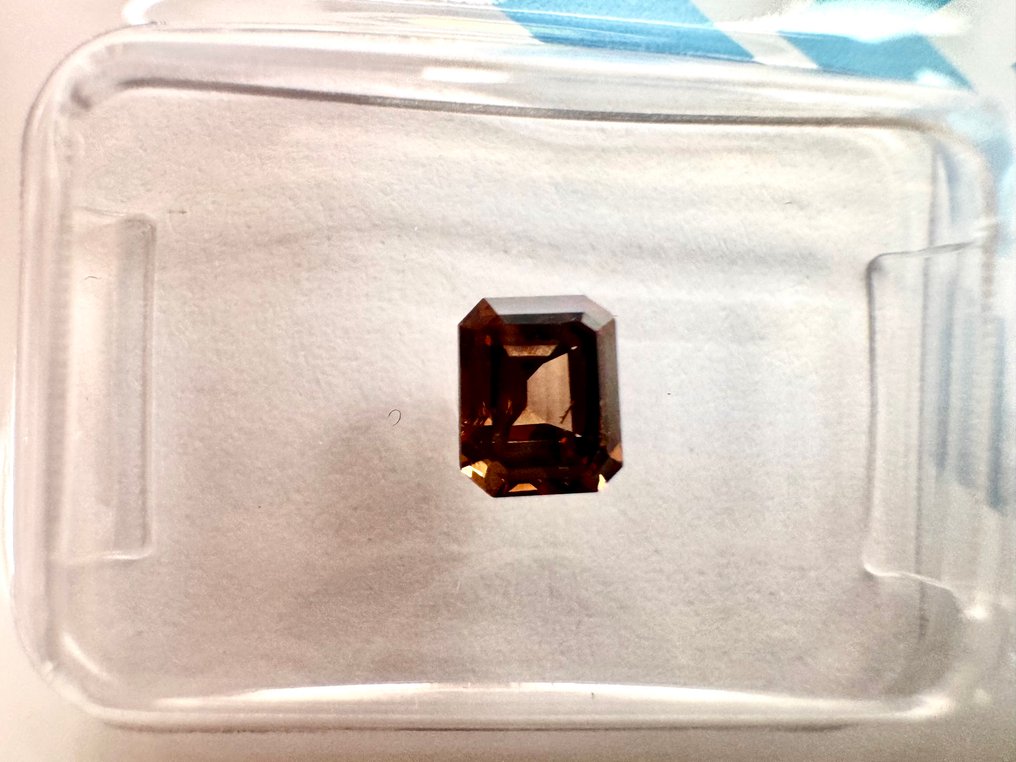 没有保留价 - 1 pcs 钻石  (天然色彩的)  - 0.53 ct - 祖母绿 - Fancy deep 黄色, 橙色 - SI2 微内含二级 - 国际宝石研究院（IGI） #2.1