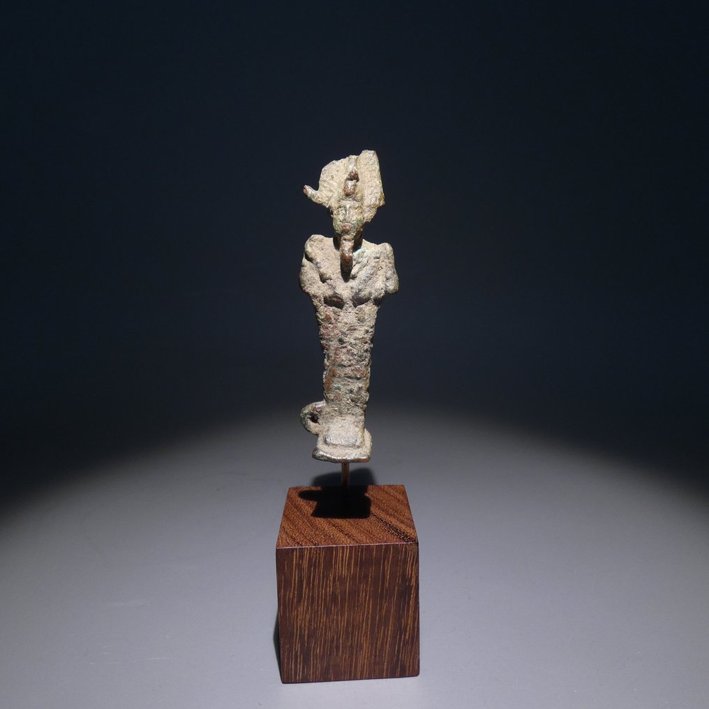 Ancient Egyptian Bronze God Osiris. 12 cm H. Late Period, 664 – 332 BC. #1.0