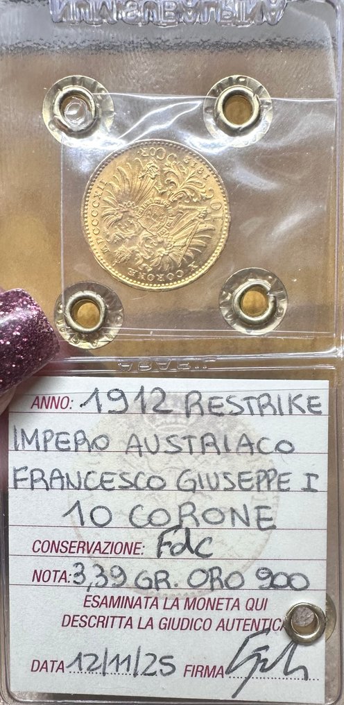 Austria. Franz Joseph I. 10 Korona 1912 / Restrike (No reserve price) #2.1
